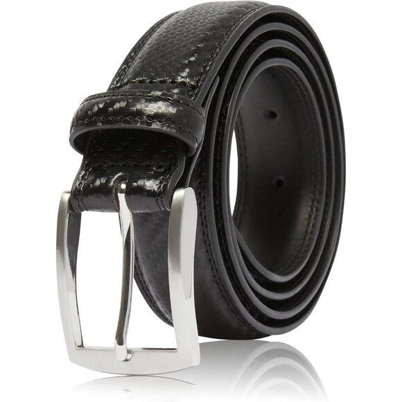 Genuine Black Leather Dress Belt for Men Tan Men Belts Suits Jeans Uniform Belts - Picture 1 of 7